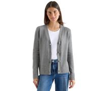 Cecil Women's 2515402 Soft V-Neck Cardigan, Sporty Grey Melange, XXL
