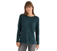Cecil Women's 3015484 Crew Neck Textured Jumper, Pine Green Heather Melange, L