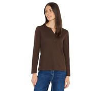 Cecil Women's 3227282 Split Neck Long Sleeve Shirt, Chocolate Mousse, S