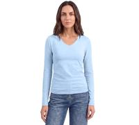 Cecil Women's 3232329 Long-Sleeved Shirt in Plain Colour with V-Neck
