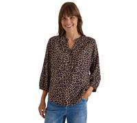 Cecil Women's 3413554 3/4 Sleeve Tunic with Split Neck and Leo Pattern, Creamy Mocha, S