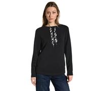 Cecil Women's B303038 TOS Modal Sweatshirt with Printed Strings, Black, M