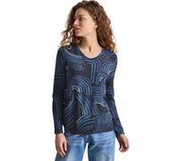 Cecil Women's B322768 Cuddly Shirt with Print, Universal Blue Melange, M
