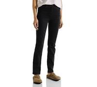Cecil Women's B376535 Straight Jeans, Black (Schwarz), 28W / 30L