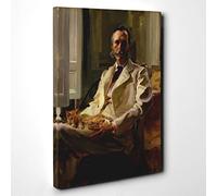 Cecilia Beaux Man with The Cat Canvas Print | Gallery Wrapped 30mm Frame Wall Art | 30x20 inches | Ready to Hang | Modern Animals Picture | Living Room Bedroom Lounge Office