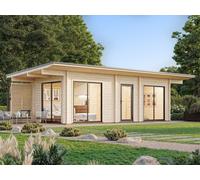 Cecilia M (7,8x3,3m | 21,8m2 | 70mm) 3-Room Modern Log Cottage with Aluminium Doors and Windows