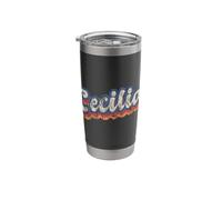 Cecilia Personalized Name Shirt Custom Lettering 70's Stainless Steel Insulated Tumbler