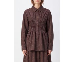 CECILIE BAHNSEN Ditsy Floral-Print Cotton-Blend Shirt with Ruched Waist - Size: 10 - female