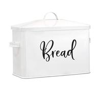 Ceciliec Bread Bin Stainless Steel Large - High-Quality Metal Bread Box for Bread Storage - White