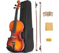 Ceciliec Violin 4/4 Full Size Set, Violin for Kids Adults, Acoustic Violin Solidwood Ebony Fitted Violin with Case, 2 Violin Bows, Bridge, Extra Strings, Rosin - Stringed Musical Instruments