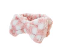 Cecily Makeup Headband Pink & White Extra Soft Vintage Cosmetic