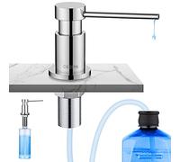 CECIPA Chrome Copper Soap Dispenser, Built-in Kitchen, 300 ml Bottle & 1.2 m Hose, 360° Rotating Pump