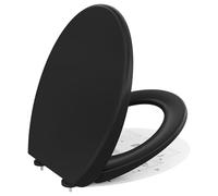 CECIPA Derw Series Toilet Seat with Soft-Close Mechanism, Oval Lid, Black