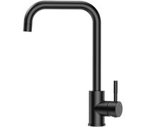CECIPA SK0204HE Kitchen Tap, Stainless Steel Kitchen Tap, Black, 360 degree Swivel Mixer Tap, Kitchen, Black Installation, Simple, Kitchen Sink Tap, High Pressure with High Spout