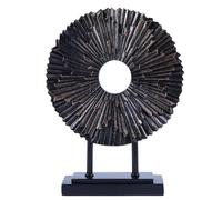 CECKQUE Black Round Statue Above Kitchen Cabinet Decor, Modern Home Decorations for Living Room Coffee Table, Office Decorations, Center Pieces Decoration for Table