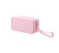 CECKQUE Cute Waterproof Silicone Makeup Bag for Travel, Aesthetic Silicone Toiletry Bag Cosmetic Pouch Women Men, Pink, L, Aesthetic