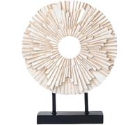 CECKQUE Minimalist Round Statue Above Cabinet Decor Kitchen, Modern Decorative Sculpture Home Decorations for Living Room Coffee Table, Office Decor Items, Center Pieces Decoration (White)