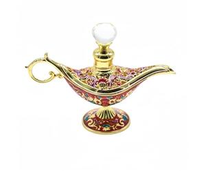 CECKQUE Pretty God's lamp Vintage Perfume Bottles Empty Refillable for Women, Ornate Glass Decor Perfume Vial, Egyptian Antique Crystal Decorative Essential Oil Bottles (Gold/Red)
