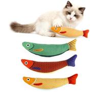 Cecliy Cat Toys Saury Fish, 3 Pack Catnip Toys for Cats Soft & Durable with Rattle Sound, Interactive Kitten Kicker Toys for Indoor Cats Chew Toy for All Breeds, Drives Bored Cat Crazy with Fun