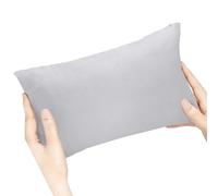 CECOMBINE 11" x 7" Mini Pillow, Solid Color Small Travel Pillows Tiny Nap Pillow for Kids, Adult, Pets, Neck Lumbar and Knee Support - Machine Washable (Gray)