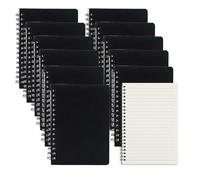CECOMBINE 12 PCS A6 Black Notepads, A6 Spiral Notebook Lined, Mini Notebooks, Black Kraft Cover Small Notepads with 50 sheets/100 pages, Mini Notebooks for Note Taking Office School Memo(10x14cm)