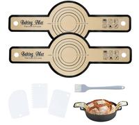 CECOMBINE 2Pack Silicone Bread Sling for Dutch Oven, Long Handle Reusable Bread Baking Mat for Transferring Sourdough, Non Stick Silicone Baking Sling with Dough Scraper & Brush for Bread Baking