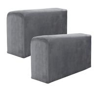 CECOMBINE 2Pcs Armrest Chair Covers, Stretch Fabric Armchair Couch Armrest Anti-Slip Chair Covers, Thickening Sofa Chair Arm Caps for Chair, Furniture Protector, Couches Recliner (Dark grey)