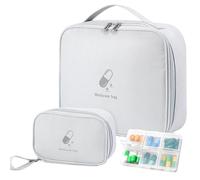 CECOMBINE 2Pcs First Aid Kit Bags, Portable Empty Medicine Bags Family First Aid Organiser with Travel Pill Box, Medical Medicine Bags for Outdoor, Travel, Camping, Work