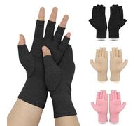 CECOMBINE 3 Pairs Arthritis Gloves, Fingerless Arthritis Compression Gloves, Non-slip for Women Men, for Computer Typing, Dailywork, Arthritis Pain Relief, Carpal Tunnel, Injuries