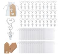 CECOMBINE 90PCS Guardian Angel Gifts,Thank You Keyrings Bulk with Tags and Organza Bags for Wedding, Baby Shower,Christening, DIY Decorations and Party Favors for Adults