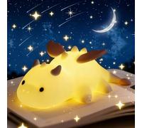 CECOMBINE Dragon Night Light, Cute Soft Silicone Lamp, 3 Level Warm Light with 7 Colour RGB Changing, 30-Minute Timer, Portable LED Light for Bedroom Bedside Decor, Christmas Birthday Gifts (Beige)