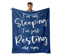 CECOMBINE Gift for Men, 150x130cm Funny Blanket for Men, Dad Blanket, I'm Not Sleeping I'm Just Resting My Eyes, Gift for Him, Birthday Present for Dad Grandfather Brother (Blue)