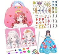 CECOMBINE Make Up Play on Paper DIY Toys, Fashion Designer Kits for Girls Gifts 6 7 8 9 10 11 12 Years, Diamond Painting Art Set, Paper Doll Dress UP Game for Girls