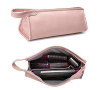 CECOMBINE PU Leather Travel Case Carrying Case Storage Bag Protective Case for Dyson Supersonic Hair Dryer, Portable Waterproof Dustproof Storage Bag Organizer for Dyson Airwrap Styler (Pink)