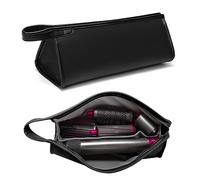 CECOMBINE PU Leather Travel Case Carrying Case Storage Bag Protective Case for Dyson Supersonic Hair Dryer, Portable Waterproof Dustproof Storage Bag Organizer for Dyson Airwrap Styler (Black)