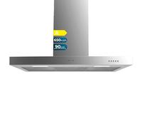 Cecotec 90 cm Bolero Flux TM 906500 Stainless Steel Cooker Hood A. Motor 165W, Decorative with Stainless Finish, Suction 650m3/h, Mechanical Control, 3 Power Levels, Light and Carbon Filter