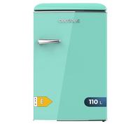 Cecotec Bolero CoolMarket TT Origin 110 Green E Mini Fridge Retro 110L Mini Fridge E-Class ICEBOX LED Interior Chrome Handle Glass Shelves Bottle Opener Green