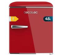 Cecotec Bolero CoolMarket TT Origin 45 Red Mini Fridge Retro Table Refrigerator 45 L, 55 cm High, 44.7 cm Wide, Energy Class E, Ice Tray and Chrome Handle, Red