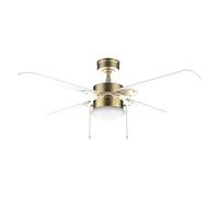 Cecotec - Ceiling Fan with EnergySilence Aero 450 GoldWhite Light - 50 W, Diameter 106 cm, Integrated Lamp, 3 Speed, 4 Reversible Blades, Summer/Winter Mode