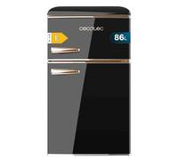 Cecotec Refrigerator Freezer Bolero CoolMarket 2D Origin 86 Black E. 86 L, Glass Shelves and Vegetable Drawer, Class E, Total No Frost, Temperature Control, LED Light, Retro
