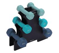 Cecotec Set of 6 Sweatproof Hex Dumbbells 1, 2 and 3 kg DrumFit Dumbbell 123 Neoprene Set, High Adhesion Neoprene Coating, All Types of Users, Stand Included