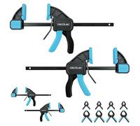 Cecotec StrongComfort 740 Instant Evolution 12 Piece Bar Clamps, Quick Release, Up to 70 kg of Force, Two-Way Easy-Click Head, Hardened Steel, 8 Tweezers with Pads