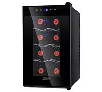 Cecotec Wine Bar Grand Sommelier 800 CoolCrystal. 8 Bottles, 25L Capacity, FullCrystal Door, Mirror Finish, Stainless Steel Shelves, Touch Panel and LED Display