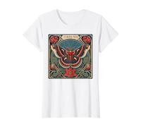 Cecropia Moth Magnificent Art Nouveau Insect Value Graphic T-Shirt, Women, White, S