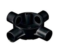 CED 20mm Intersection 4 Way Conduit Box Black Pvc