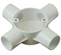 CED 25mm Intersection 4 Way Conduit Box White Pvc