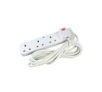 CED 4-Way 13 Amp 2m Extension Lead White with Neon Light CEDTS4213M