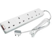 CED 4-Way 13 Amp 5m Extension Lead White with Neon Light CEDTS4513M
