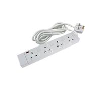 CED 4-Way Extension Lead White CEDTS4213IS