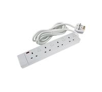 CED 4-Way Extension Lead White CEDTS4213IS